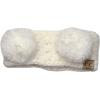 imageCC Childrens Kids Double Pom Cable Knit Fuzzy Lined Ear Warmer HeadbandIvory