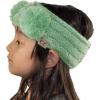 imageCC Childrens Kids Double Pom Cable Knit Fuzzy Lined Ear Warmer HeadbandMint