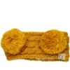 imageCC Childrens Kids Double Pom Cable Knit Fuzzy Lined Ear Warmer HeadbandMustard
