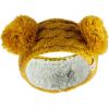 imageCC Childrens Kids Double Pom Cable Knit Fuzzy Lined Ear Warmer HeadbandMustard
