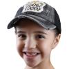 imageCC Childrens Kids Girls Criss Cross High Bun Adjustable Mesh Trucker Baseball CapBee Happy  Black