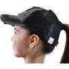 imageCC Childrens Kids Girls Criss Cross High Bun Adjustable Mesh Trucker Baseball CapBee Happy  Black