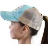imageCC Childrens Kids Girls Criss Cross High Bun Adjustable Mesh Trucker Baseball CapBee Happy  Mint