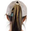 imageCC Childrens Kids Girls Criss Cross High Bun Adjustable Mesh Trucker Baseball CapMermaid Patch  Mint