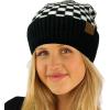 imageCC Classic Winter Fall Trendy Chunky Stretchy Cable Knit Beanie Hat Cuffed Checkered Black One Size