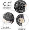 imageCC Colorful Knit Childrens Mittens  Cozy with Pom Pom Accent2 Tone  Black