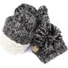 imageCC Colorful Knit Childrens Mittens  Cozy with Pom Pom Accent2 Tone  Black