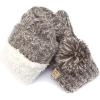 imageCC Colorful Knit Childrens Mittens  Cozy with Pom Pom Accent2 Tone  Dk Grey