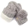 imageCC Colorful Knit Childrens Mittens  Cozy with Pom Pom Accent2 Tone  Grey