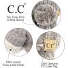 imageCC Colorful Knit Childrens Mittens  Cozy with Pom Pom Accent2 Tone  Grey