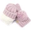 imageCC Colorful Knit Childrens Mittens  Cozy with Pom Pom Accent2 Tone  Lilac
