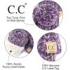 imageCC Colorful Knit Childrens Mittens  Cozy with Pom Pom Accent2 Tone  Purple