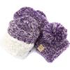 imageCC Colorful Knit Childrens Mittens  Cozy with Pom Pom Accent2 Tone  Purple