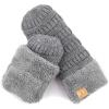 imageCC Colorful Ribbed Knit Childrens Mittens  Warm Soft ampamp Cozy Winter GlovesLt Mel Grey