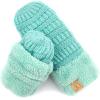 imageCC Colorful Ribbed Knit Childrens Mittens  Warm Soft ampamp Cozy Winter GlovesMint