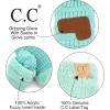 imageCC Colorful Ribbed Knit Childrens Mittens  Warm Soft ampamp Cozy Winter GlovesMint
