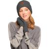imageCC Eco Friendly Unisex Classic Warm Winter Beanie and Touchscreen Glove SetHeather Charcoal