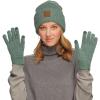 imageCC Eco Friendly Unisex Classic Warm Winter Beanie and Touchscreen Glove SetHeather Forest