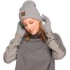 imageCC Eco Friendly Unisex Classic Warm Winter Beanie and Touchscreen Glove SetHeather Lt Melange Grey