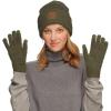imageCC Eco Friendly Unisex Classic Warm Winter Beanie and Touchscreen Glove SetHeather Moss