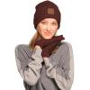 imageCC Eco Friendly Unisex Classic Warm Winter Beanie and Touchscreen Glove SetHeather Wine