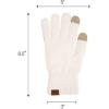 imageCC Eco Friendly Unisex Classic Warm Winter Beanie and Touchscreen Glove SetWhite