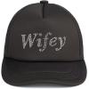 imageCC Embellished Foam Trucker Cap for WomenWifey Rhinestoneblack