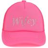 imageCC Embellished Foam Trucker Cap for WomenWifey Rhinestonehot Pink