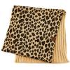imageCC Exclusives Solid Color Ribbed Infinity Scarf with Leopard Pattern Cuff SF80 Camel