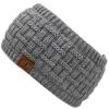 imageCC Exclusives Women Headwrap Sherpa Fuzzy Fleece Lined Headband Stretch Knit Ear Warmer IvoryLight Melange Grey
