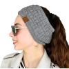imageCC Exclusives Women Headwrap Sherpa Fuzzy Fleece Lined Headband Stretch Knit Ear Warmer IvoryLight Melange Grey