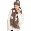 imageCC Fall Winter Mulitcolored Flower Print Woven Scarf for WomenHeather Brown
