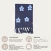 imageCC Fall Winter Mulitcolored Flower Print Woven Scarf for WomenHeather Navy