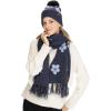 imageCC Fall Winter Mulitcolored Flower Print Woven Scarf for WomenHeather Navy
