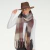 imageCC Fall Winter Solid and Multicolored Woven Knit Scarf for WomenCheckeredcol11