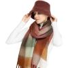 imageCC Fall Winter Solid and Multicolored Woven Knit Scarf for WomenCheckeredcol18