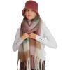imageCC Fall Winter Solid and Multicolored Woven Knit Scarf for WomenCheckeredcol2