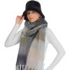 imageCC Fall Winter Solid and Multicolored Woven Knit Scarf for WomenCheckeredcol4