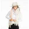 imageCC Fall Winter Solid and Multicolored Woven Knit Scarf for WomenSolid Beige