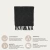 imageCC Fall Winter Solid and Multicolored Woven Knit Scarf for WomenSolid Black