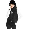imageCC Fall Winter Solid and Multicolored Woven Knit Scarf for WomenSolid Black