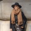 imageCC Fall Winter Solid and Multicolored Woven Knit Scarf for WomenSolid Camel