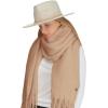 imageCC Fall Winter Solid and Multicolored Woven Knit Scarf for WomenSolid Camel