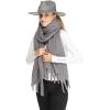 imageCC Fall Winter Solid and Multicolored Woven Knit Scarf for WomenSolid Dk Grey