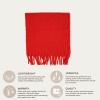 imageCC Fall Winter Solid and Multicolored Woven Knit Scarf for WomenSolid Red
