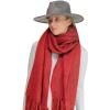 imageCC Fall Winter Solid and Multicolored Woven Knit Scarf for WomenSolid Red