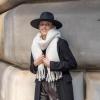 imageCC Fall Winter Solid and Multicolored Woven Knit Scarf for WomenSolid White