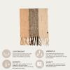 imageCC Fall Winter Solid and Multicolored Woven Knit Scarf for WomenStripebeige