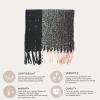imageCC Fall Winter Solid and Multicolored Woven Knit Scarf for WomenStripeblack
