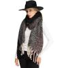 imageCC Fall Winter Solid and Multicolored Woven Knit Scarf for WomenStripeblack